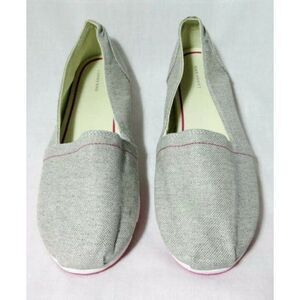 Lands' End Silver Metal 6.5 B Gatas Slip On Comfort Lightweight Shoes NEW